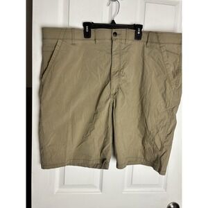 Wrangler Authentics Mens 46 Performance Comfort Flex Flat Front Short Dk Khaki